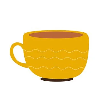 Yellow tea cup for use in menu design or clipart Stock Illustration