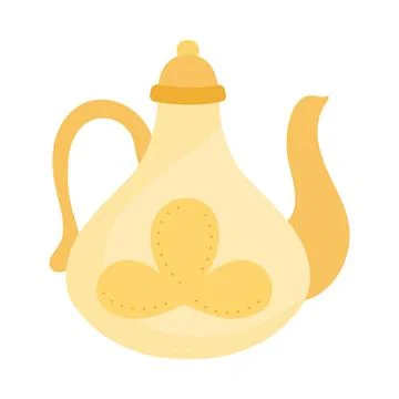 Yellow teapot with flower Illustration