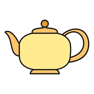 Yellow teapot vector art preparing hot tea time Stock Illustration