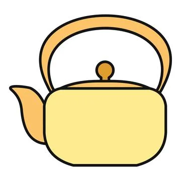 Yellow teapot vector icon for hot beverages Stock Illustration