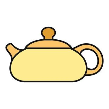 Yellow teapot vector icon preparing hot beverage Stock Illustration