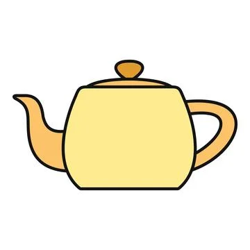 Yellow teapot vector icon representing hot beverage Stock Illustration