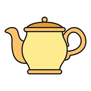 Yellow teapot vector icon representing hot beverage Stock Illustration