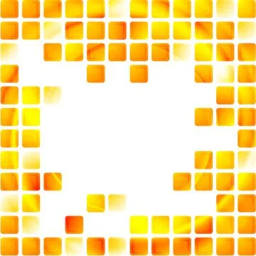 Yellow tech squares on white background イラスト素材