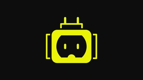 Yellow Tee plug electric with clipping path icon isolated on black background Video stock 233072451