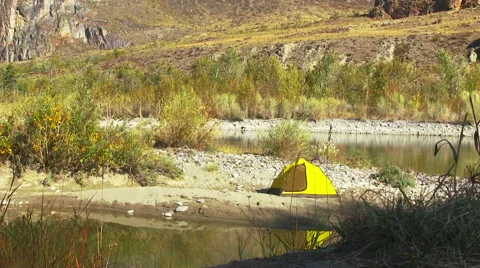 Yellow tent Stock Footage 47801099