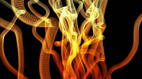 Yellow Tentacles VJ Animated Background 25fps Stock Footage 41695380
