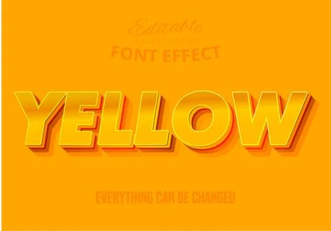 Yellow text, editable text effect Stock Illustration