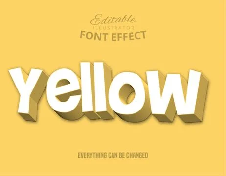 Yellow text, editable text style Stock Illustration