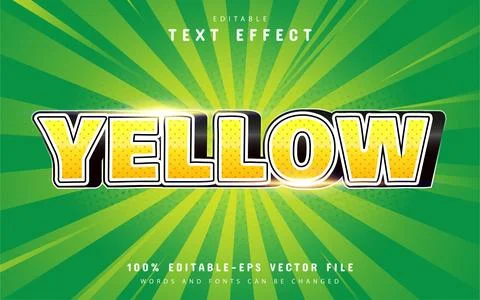Yellow text effect comic style Stock Illustration
