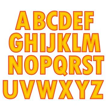 Yellow Textile Alphabet Stock Illustration