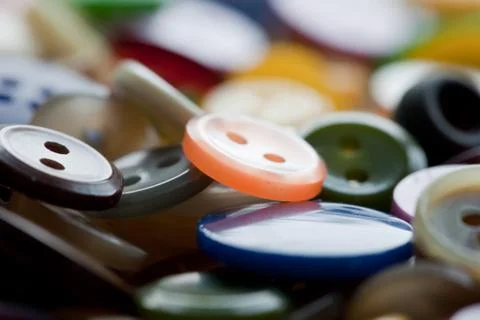 Yellow textile button Stock Photos