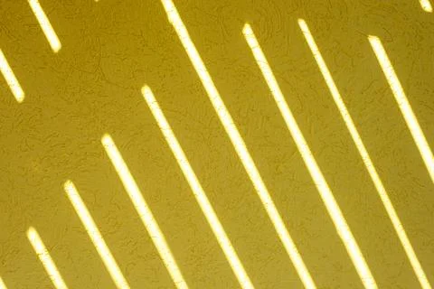Yellow texture of the wall with a bark beetle pattern and light stripes. Su.. Foto stock