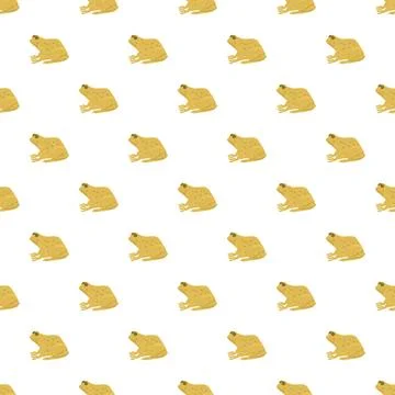 Yellow textured toads creating seamless nature pattern Stock Illustration
