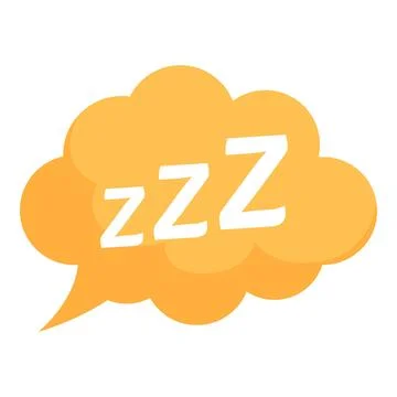 Yellow thought bubble showing zzz text indicating sleep Stock Illustration