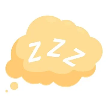 Yellow thought bubble showing zzz letters for sleep Stock Illustration