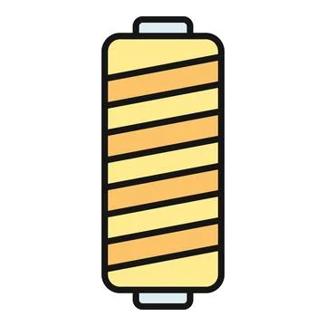 Yellow thread spool icon representing sewing craft Stock Illustration