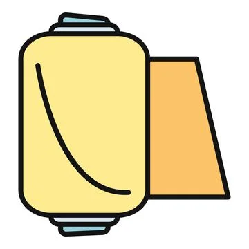 Yellow thread spool for sewing and textile work Stock Illustration