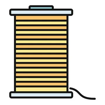 Yellow thread spool with winding cord illustration Illustrazione stock