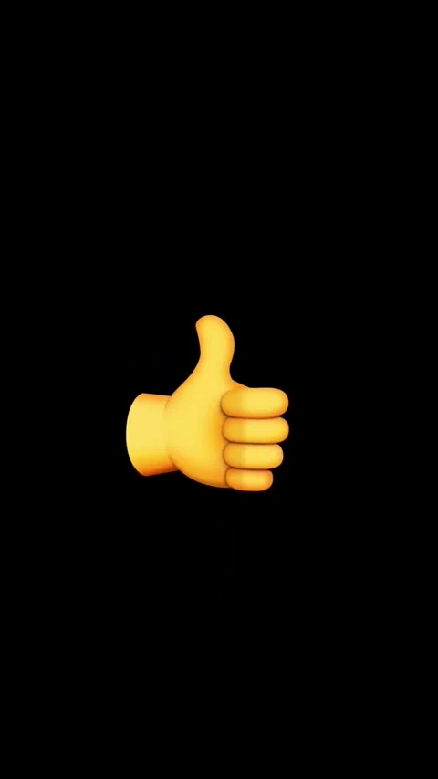 Yellow thumbs up against black backdrop animation Stock Footage 329406341