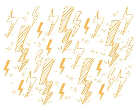 Yellow Thunder Abstract Lightning Background Cartoon Vector Illustration Stockillustratie