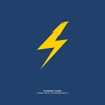 Yellow thunder with eagle head Stock Illustration