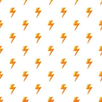 Yellow thunderbolt symbol seamless pattern background イラスト素材