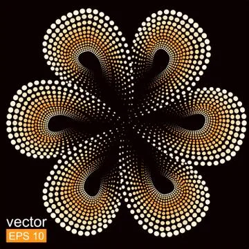Yellow tiare flower. Doted pattern. Monoi flower Stock Illustration