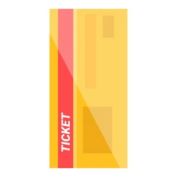 Yellow ticket admitting access with red stripe for entry Stock Illustration