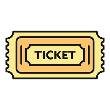 Yellow ticket vector icon for entertainment event admission Stock Illustration