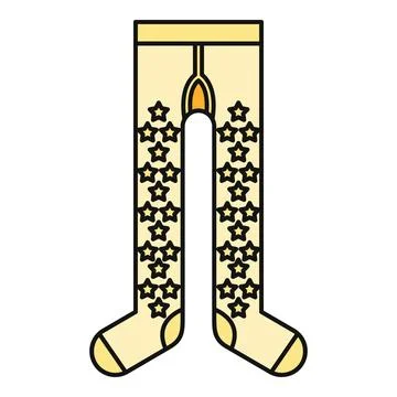 Yellow tights with black star pattern hosiery Stock Illustration
