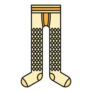 Yellow tights with diamond pattern icon Stock Illustration