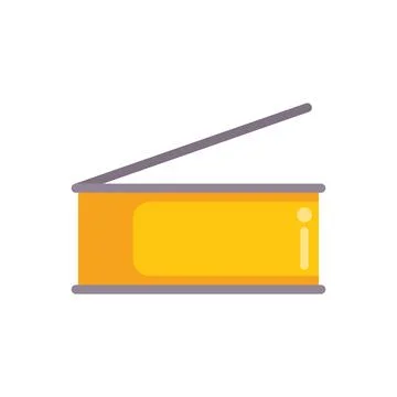 Yellow tin can being opened with pull tab イラスト素材