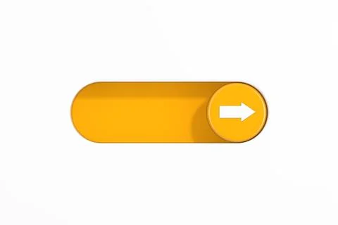 Yellow Toggle Switch Slider with Arrow Right Direction Icon. 3d Rendering 스톡 일러스트