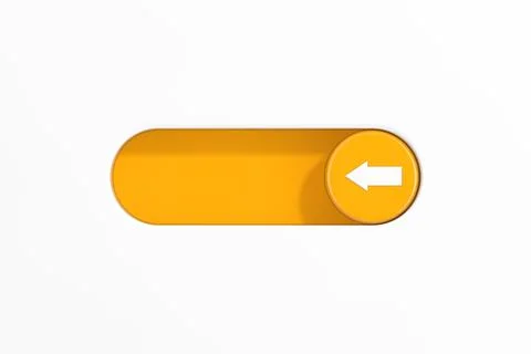 Yellow Toggle Switch Slider with Arrow Left Direction Icon. 3d Rendering Stock Illustration