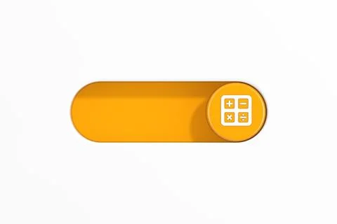 Yellow Toggle Switch Slider with Calculator Icon. 3d Rendering Stock Illustration