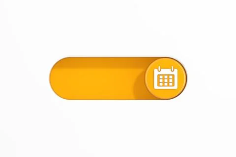 Yellow Toggle Switch Slider with Calendar Icon. 3d Rendering 스톡 일러스트