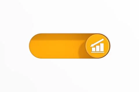 Yellow Toggle Switch Slider with Decrease Arrow and Bar Chart Graph Diagram.. Stock Illustration