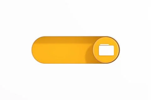 Yellow Toggle Switch Slider with Folder Icon. 3d Rendering Illustrazione stock