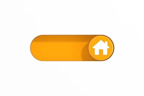 Yellow Toggle Switch Slider with Home House Icon. 3d Rendering Stock Illustration
