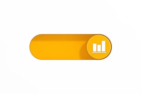 Yellow Toggle Switch Slider with Increase Arrow and Bar Chart Graph Diagram.. Illustrazione stock