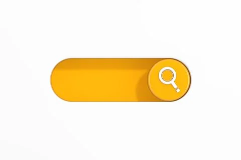 Yellow Toggle Switch Slider with Magnifying Glass or Search Icon. 3d Renderin 스톡 일러스트