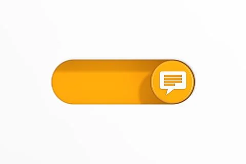 Yellow Toggle Switch Slider with Message Bubble Icon. 3d Rendering 스톡 일러스트