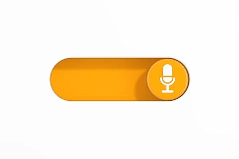 Yellow Toggle Switch Slider with Microphone Icon. 3d Rendering 스톡 일러스트