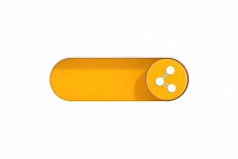 Yellow Toggle Switch Slider with Molecule or Atom Icon. 3d Rendering Stock Illustration