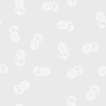 Yellow tomato line seamless pattern Stock Illustration