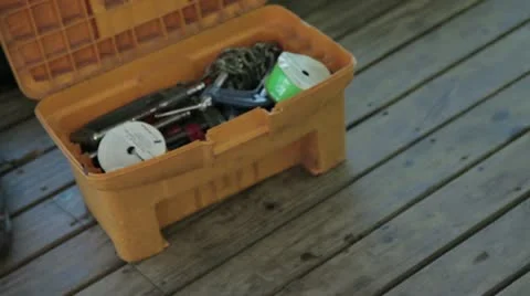 Yellow toolbox Stock Footage 11857502