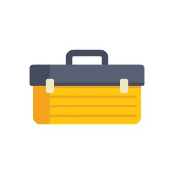 Yellow toolbox holding tools for construction work Illustration