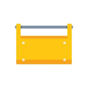 Yellow toolbox holding tools for construction and repair Illustrazione stock