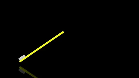 Yellow Toothbrush turns on itself - loop animation Stock Footage 253600643